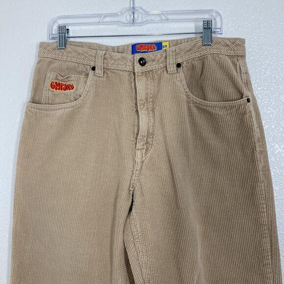 Empyre Relax Corduroy Pants Mens 32 Tan Straight Leg 5 Pocket Casual Jeans - Picture 2 of 16